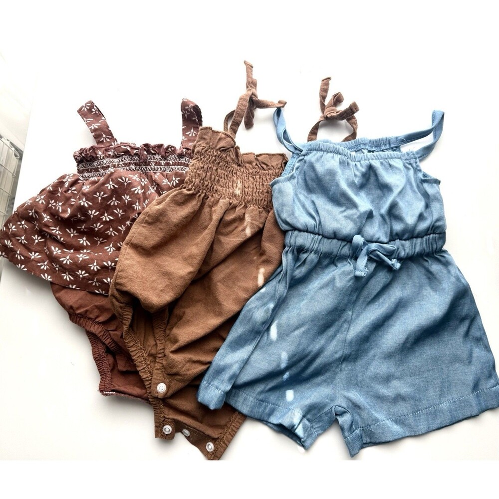 Baby Girl 3-6 Months Romper Bundle SHEIN Carter’s 3 Piece Summer Outfits
